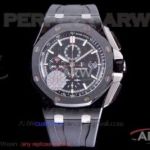 Perfect Replica AAA Grade Replica Audemars Piguet Royal Oak Carbon Fibre 44mm All Black Watch